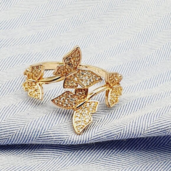 Sweet Open Twisted Resizable Butterfly Rings for Women, EVGG1401 - Picture 6 of 7